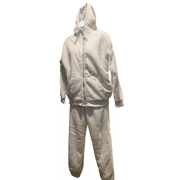 Charlotte Russe Pants - Charlotte Russe Two Piece Sweatsuit M Sherpa Soft Gray Set Sweater Pants Sweats